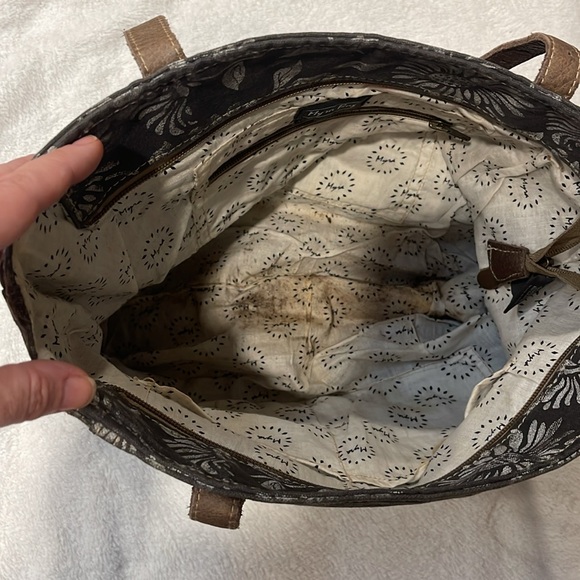 Floral Patterned Black and Brown Myra  Bag - Picture 3 of 10